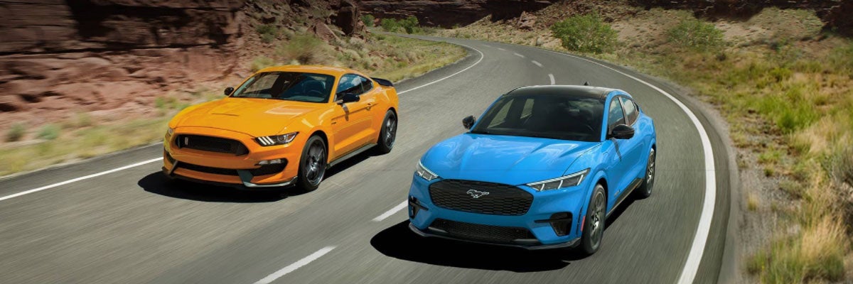 2022 Mustang Mach E and Mustang GT